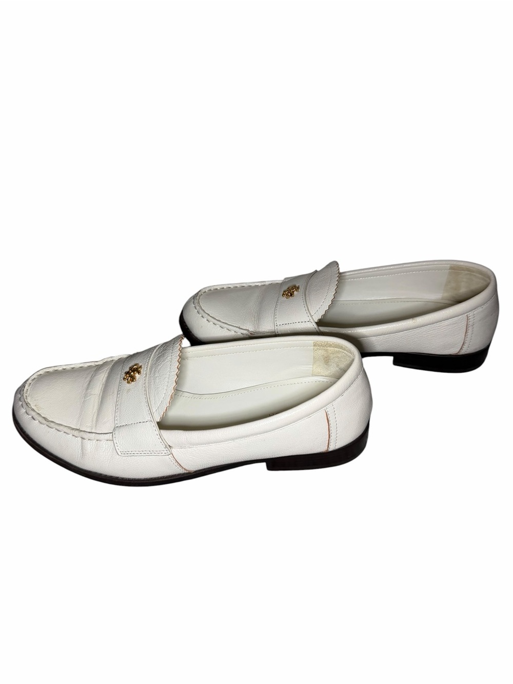 Tory Burch Classic Scalloped Leather Loafers New Ivory Size 8 - Picture 3 of 8
